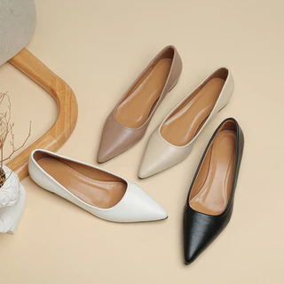 ผู ้ หญิงบัลเล ่ ต ์ Flats สุภาพสตรีแฟชั ่ น Pointed Toe รองเท ้ าทํางานสบาย Soft Sole All-match Flats