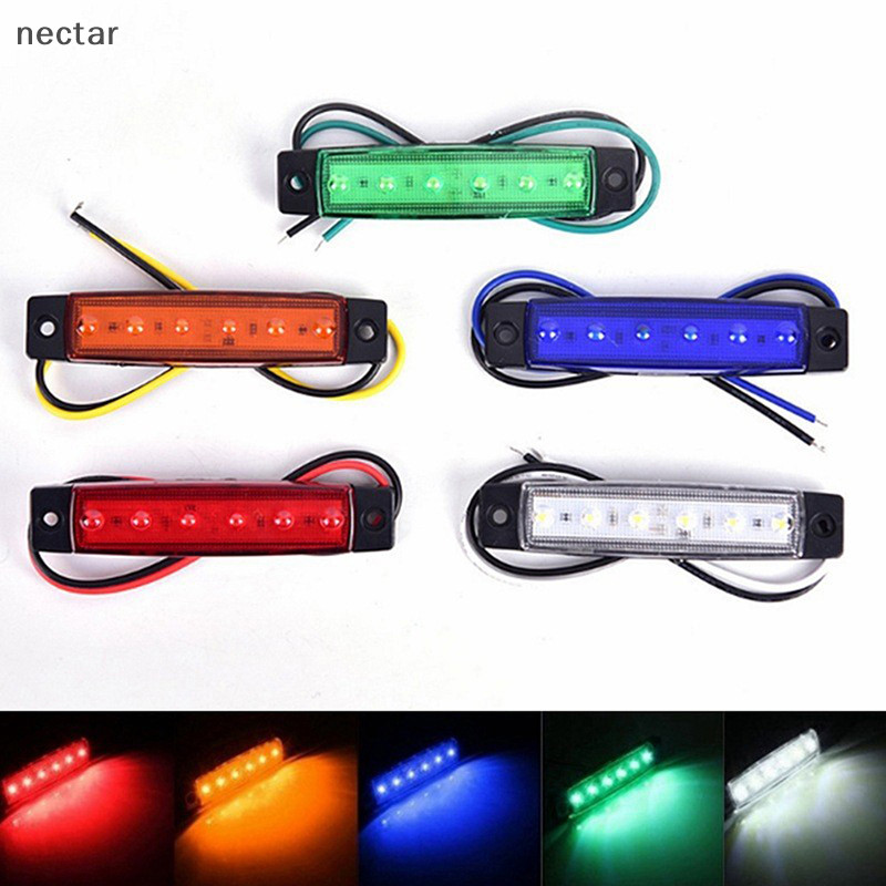 Tar 1 ชิ้นรถบรรทุกรถพ่วงด้านข้าง Marker ไฟแสดงสถานะ clearance Light เบรกรถด้านหลังเน้นไฟท้าย 6LED 12 โวลต์/24 โวลต์สัญญาณเตือนโคมไฟ N