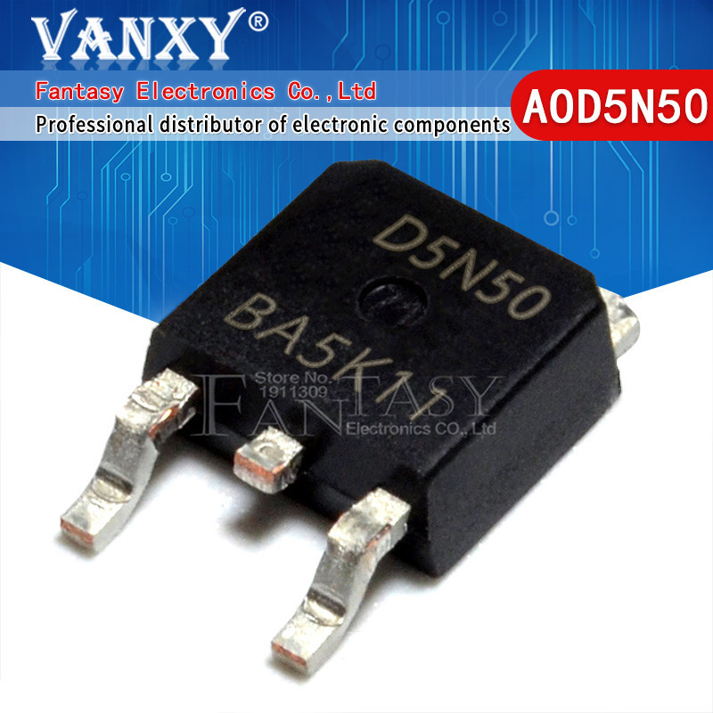 10pcs AOD5N50 TO-252 D5N50 TO252 5N50 SOT MOS 5A 500V AOD3N50 D3N50 AOD9N40 อิเล็กทรอนิกส์ส่วนประกอบ