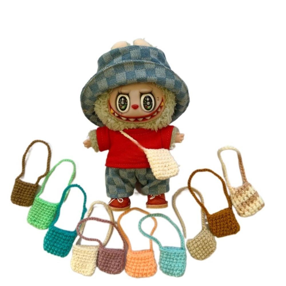 Solighter Labubu Bag, Hand-made เปลี่ยน Labubu Crossbody Bag, Mini เสื้อผ้าจับคู่หลายสไตล์ DIY ตุ๊กตาเสื้อผ้าชุดของเล่นเด็ก