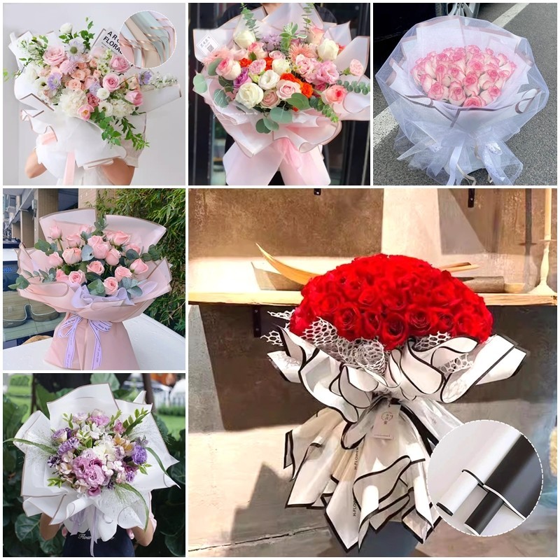 กระดาษห ่ อดอกไม ้ โรแมนติก Creative Diy ช ่ อดอกไม ้ วัสดุบรรจุภัณฑ ์ ของขวัญดอกไม ้ กระดาษบรรจุภัณฑ ์