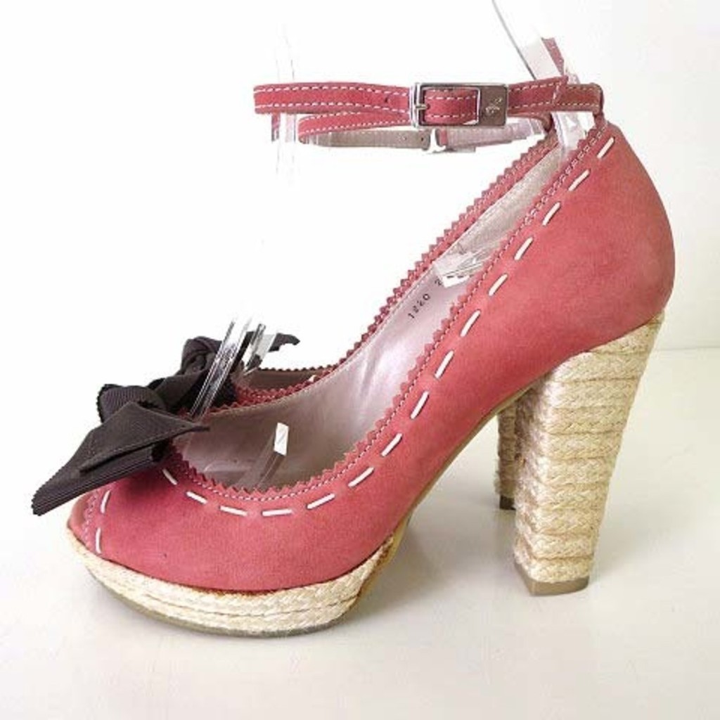 Ginza Kanematsu Pumps High Heels Leather 21.5cm Coral Pink Shoes Direct from Japan Secondhand