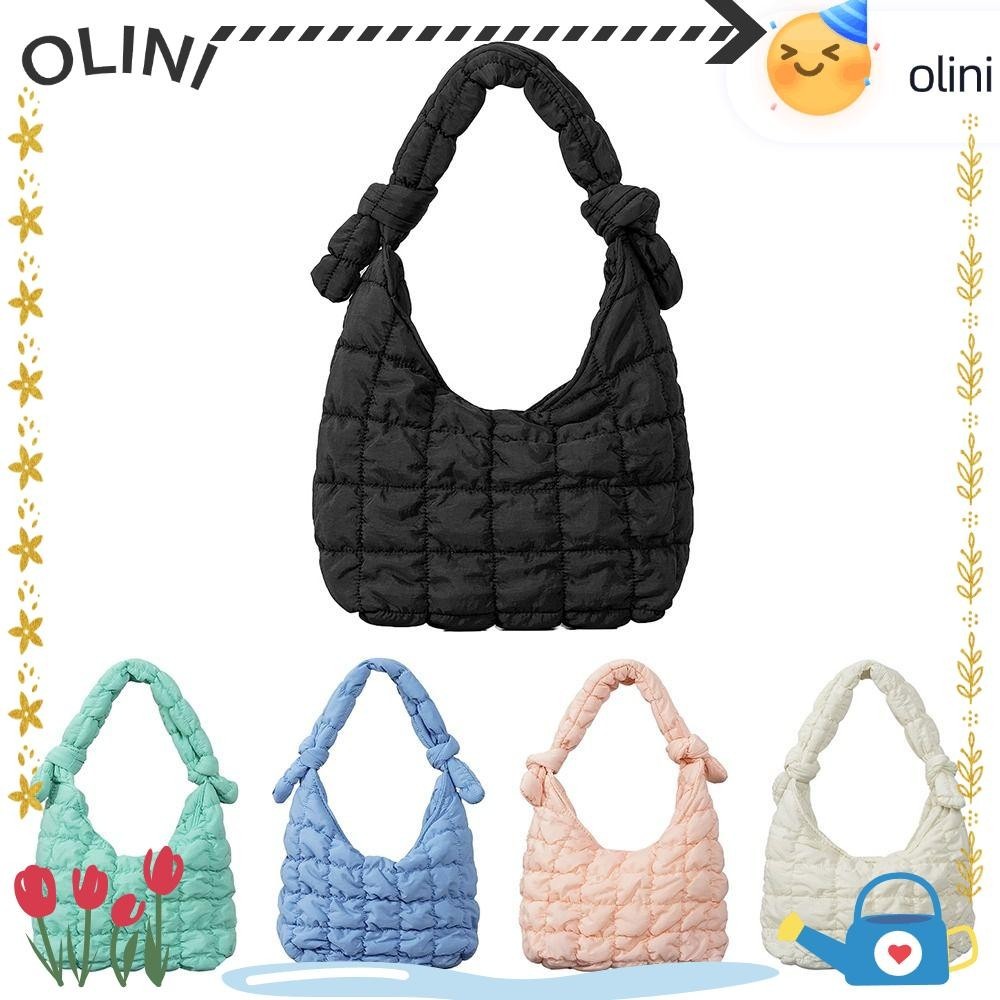 Olini Clouds Bag, Pleated Small Women 's Quilted Tote Bag, Stylish Knotted Shoulder Strap Underarm Bag for Women