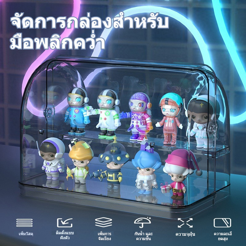 กล่องเก็บโมเดล กล่องอะคริลิคใส กล่องใส่ฟิกเกอร์ มีการออกแบบฝาครอบ โชว์ของเล่นของคุณ