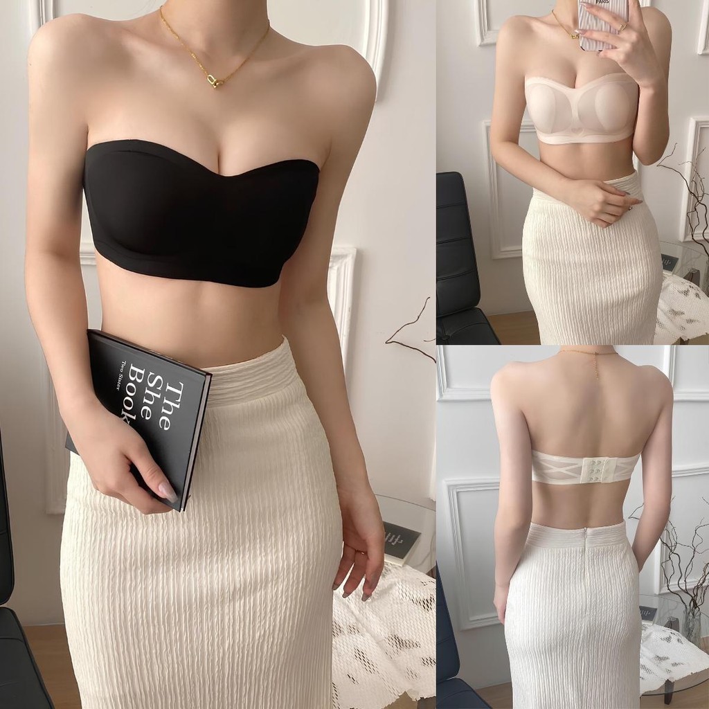 เสื้อใน เกาะอก ผู้หญิง เสื้อชั้นในไร้โครง SoftBra บราสุขภาพ เนื้อผ้านิ่ม สวมใส่สบาย สีพื้น Women Clothing