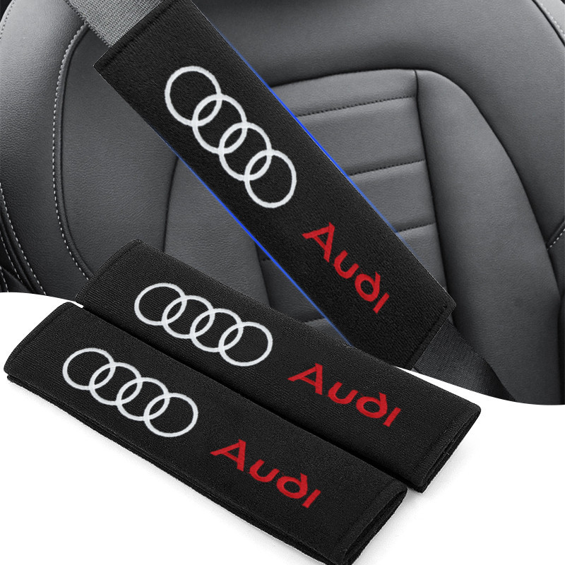 2pcs ผ้าฝ้ายรถที่นั่งเข็มขัดไหล่ Pads Guard Protector สําหรับ Audi A4 B5 B6 B7 8P 8V 8L A5 C7 4F A8 