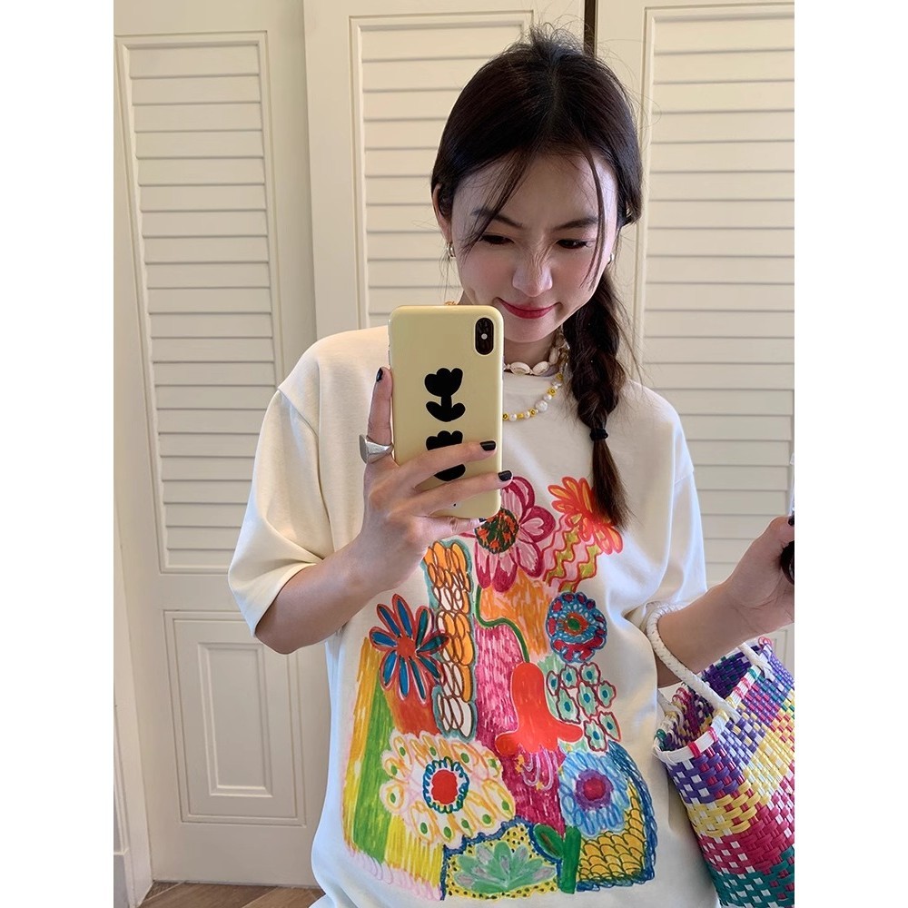 พร้อมส่ง🚀เสื้อ พร้อมส่ง เทศกาลสายรุ้ง เสื้อยืดแขนสั้น คอกลม โอเวอร์ไซซ์ สไตล์เกาหลี แฟชั่นสําหรับผู้ชาย และผู้หญิง