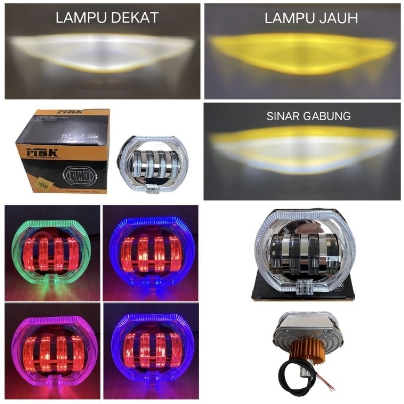 MATA 8D Daymaker Bished 4 Eyes RGB Devil & RGB Angel Eyes Spotlight