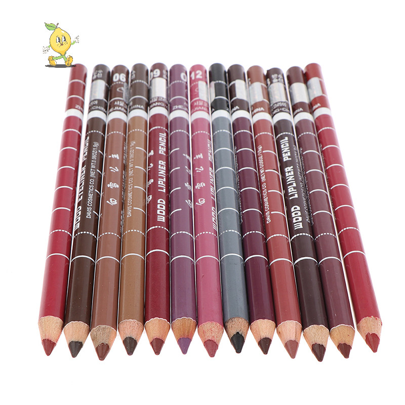 [mozh] 1 ชิ้น Wood Lip liner Waterproof Lady Long Lasg Lip Liner Pencil [TH]