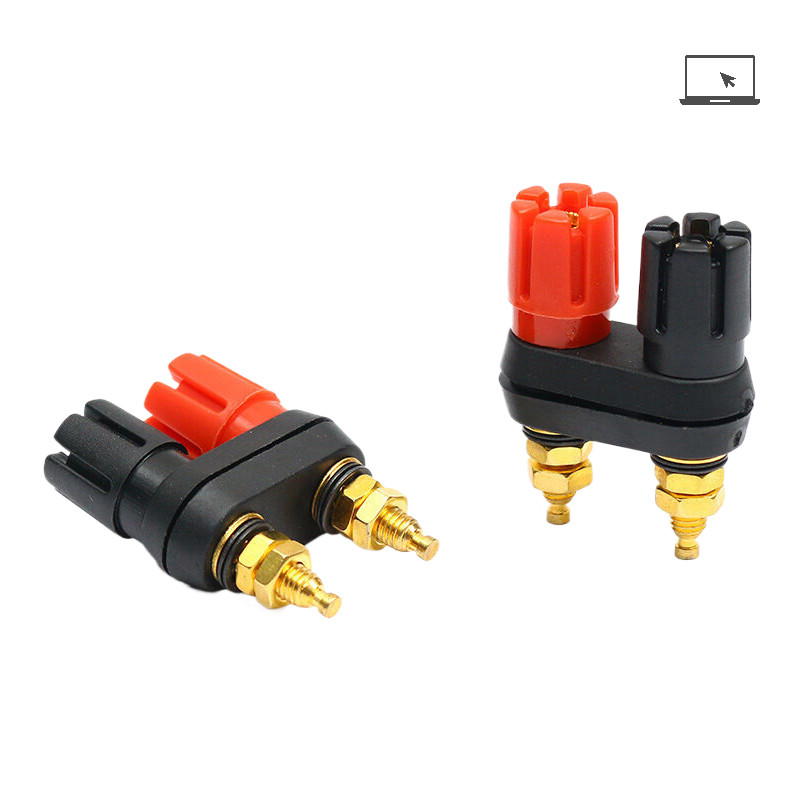 [TH] ลําโพง Banana Plug Terminal Connector Banana Socket Dual Female Banana Plug สําหรับลําโพงเครื่องขยายเสียง Dual 2-Way Banana Plug Jack TH
