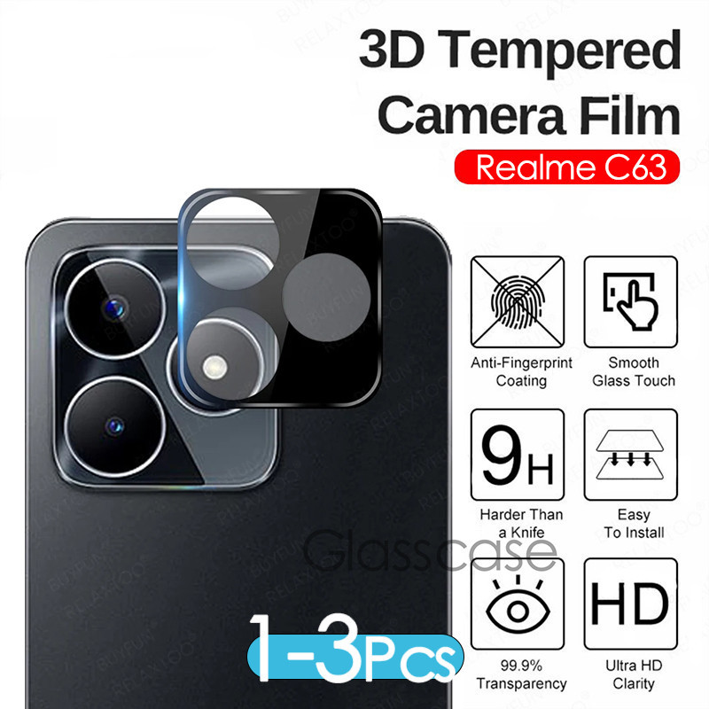 1-3 ชิ้นกล้องเลนส์ป้องกันฟิล์มสําหรับRealme C63 C61 C51 C53 C55 C65 C67 C 51 C 53 C55 Note50 หมายเหตุ 50 RealmeC63 C 63 Full Coverage 3Dกล้องเลนส์ป้องกันหน้าจอกระจกนิรภัยฟิล์ม