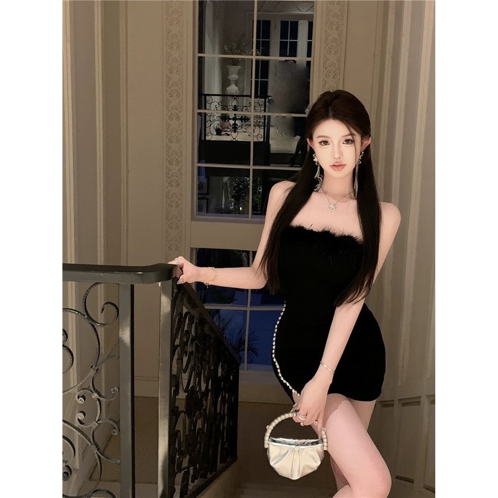 OFF SHOP 🥻 ชุดมินิเดรส👗เดรสปาร์ตี้หรูสไตล์ฝรั่งเศส เปิดไหล่+เว้าหลังเซ็กซี่สุดปัง! ใส่เป็นราชินีแห่งงานเลี้ยง（FY2563) - รูปที่ 5