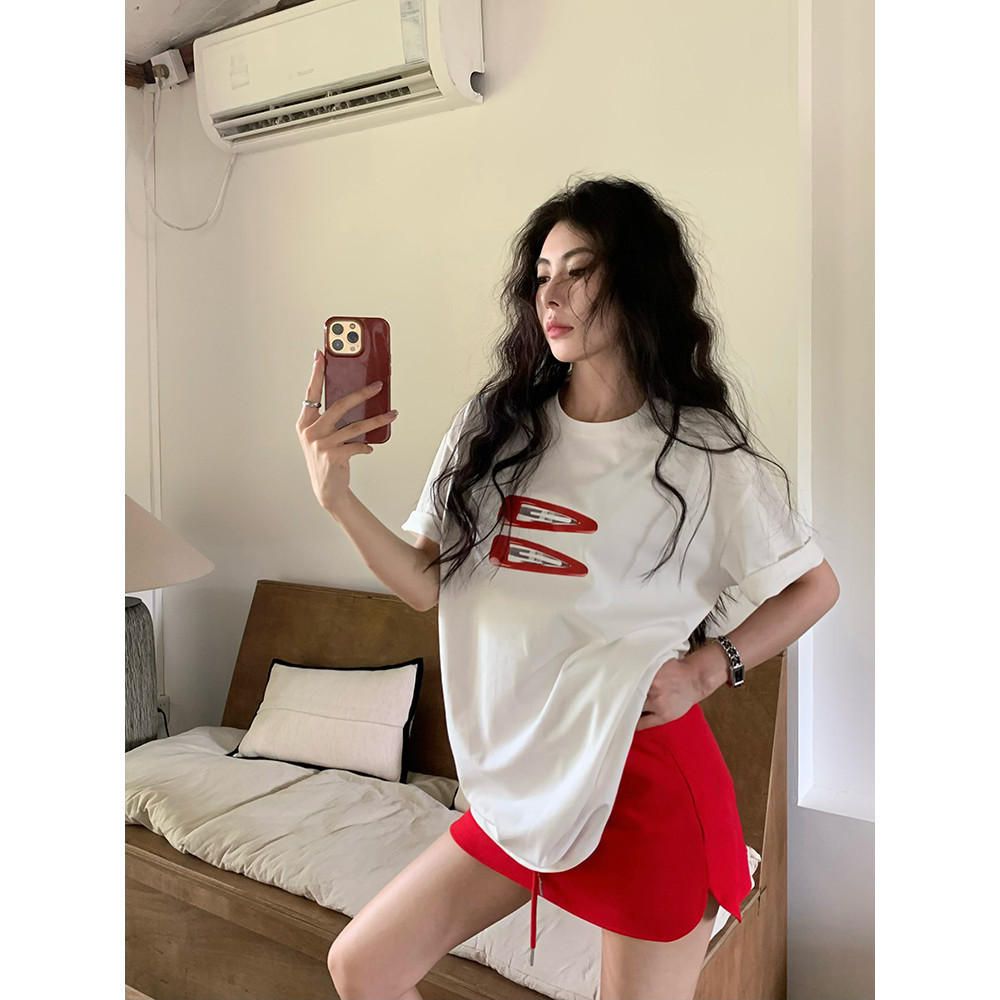 COD (จัดส่งในกรุงเทพฯ) MAO Shop เสื้อยืดเกาหลี งานสกีนมาตรฐาน เนื้อนิ่ม ผ้าไม่ติดตัว ใส่สบาย เสื้อยืด y2k
