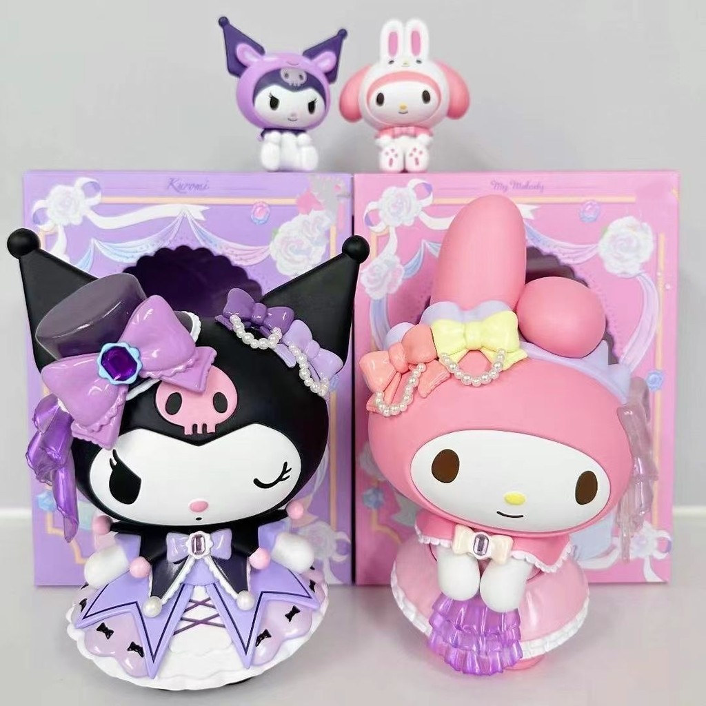 Sanrio Rose Flower Club Series Kuromi Melody รูปน่ารัก 15 ซม.เครื่องประดับตั้งโต๊ะไม่แท้ (ไม่มีการ์ด) - รูปที่ 2