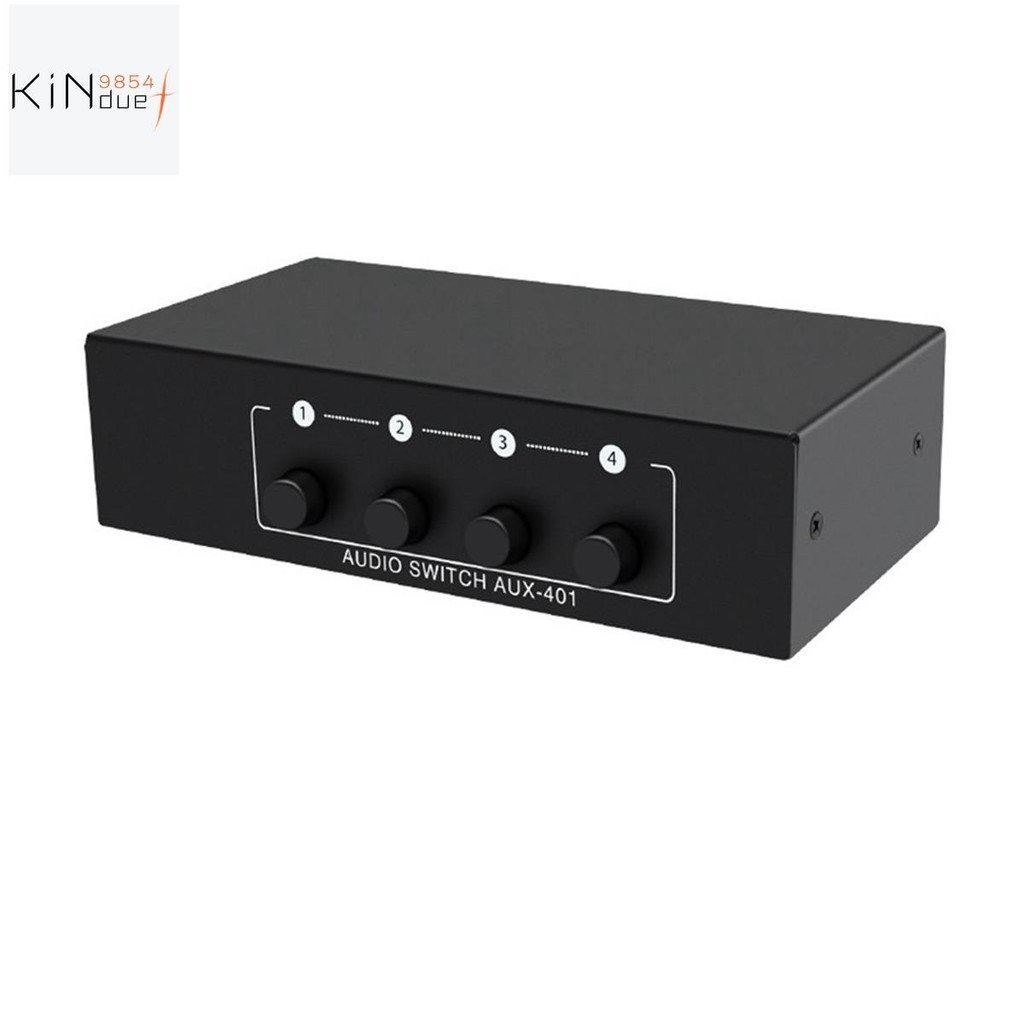 【kindue9854f 】 Aux Audio Switcher 4 in 1 Out เสียงสเตอริโอ 4X1 3.5 มม.Aux L/R กล่องสวิตช์เสียง Analog Audio Selector, B