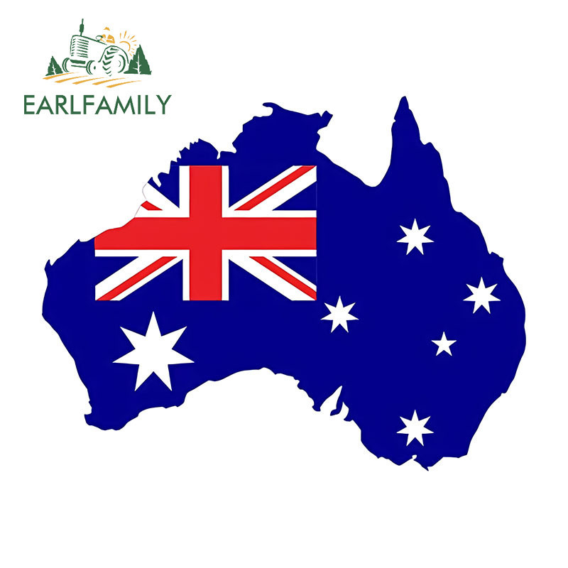Earlfamily 13 ซม.x 10.1 ซม.ออสเตรเลียแผนที่ธงรถสติกเกอร์ Occlusion Scratch แฟชั่นตู้เย็นด้านหลังกระจกไวนิล Decal Racing อุปกรณ์เสริม