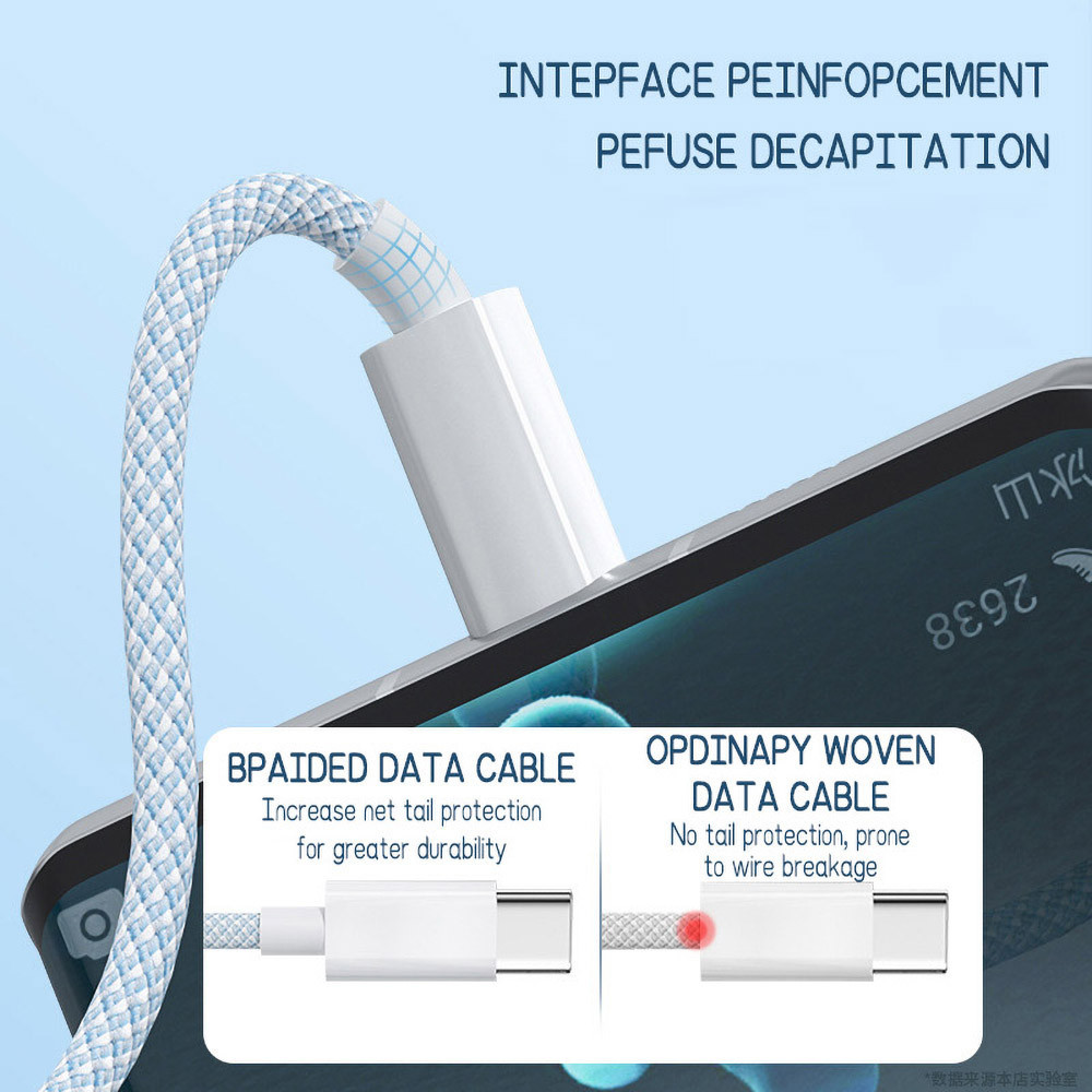 สายชาร์จ 20W Type-C To ไอโฟน ไนลอนถัก ทนทาน ชาร์จเร็ว PD Charge Cable สายชาร์จเร็ว type c สายชาร์จแท็บเล็ต - รูปที่ 4