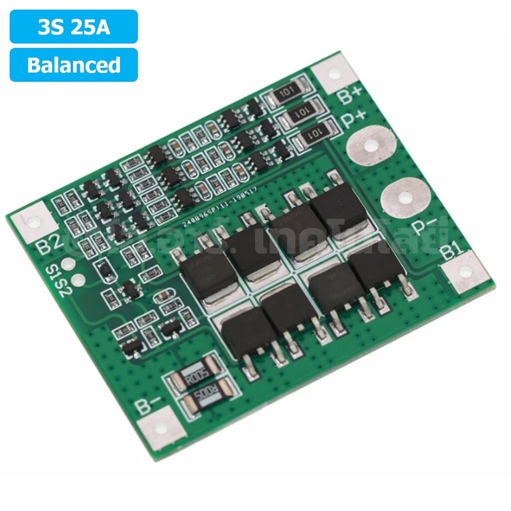 CM632 3S 25A Balanced โมดูลชาร์จแบตเตอรี่ BMS 3-Series 25A 18650 Lithium Battery Protection Module แบตลิเธียม