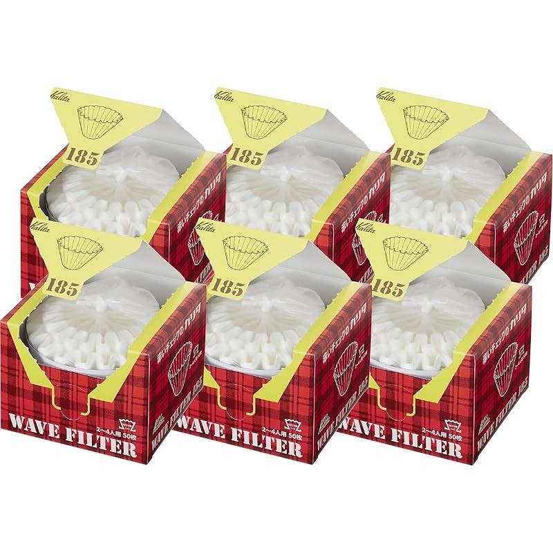 Kalita Coffee Paper Filter Wave 2-4 Cups KWF-185 50 sheets White Set of 6 #22210 Stylish Camping Out