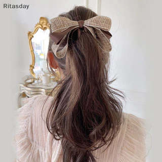 Ritasday 2022 ใหม่ริบบิ้นโบว์กล้วยคลิปน่ารัก Pearl Hair Pins Barrette ผู้หญิงอุปกรณ์เสริมผมแฟชั่นสีทึบ Elegant Hair Claw ใหม่