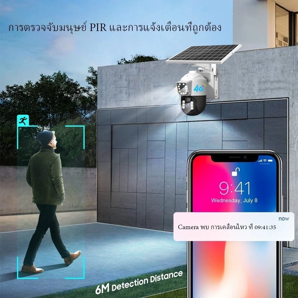KTvsion 4G กล้องวงจรปิดโซล่าเซลล์ใช้ซิม 8MP 2 เลนส์ thumbnail 4