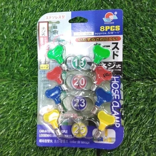 TT HOME ชุดเข็มขัดรัดท่อ หลายขนาด แพ็ค8ชิ้น เข็มขัดรัดท่อหางปลา กิ๊บรัดสายยาง แหวนรัดสายยาง