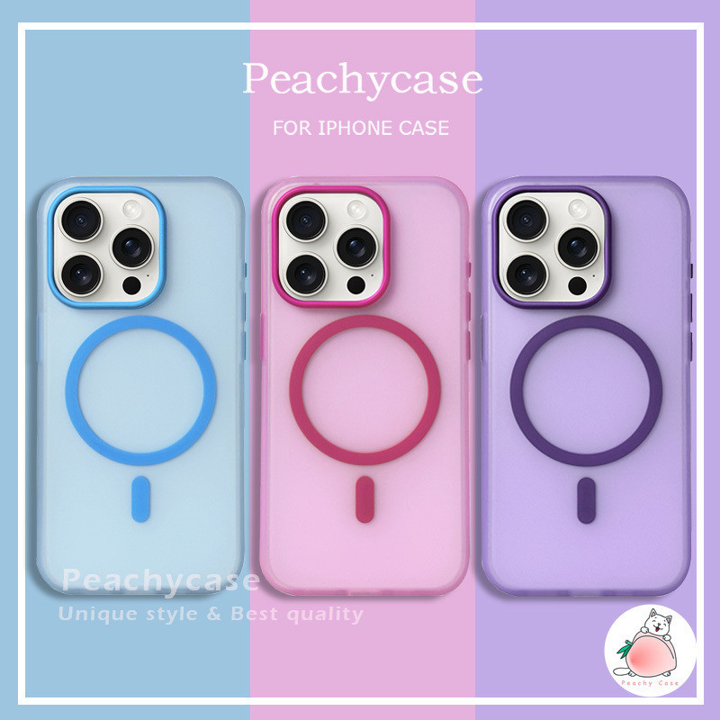 คุณภาพสูง Macaron สีแม่เหล็กไร้สายชาร์จเคสโทรศัพท์สําหรับ iPhone 15 14 Plus 13 12 Pro Max 11 15plus TPU Matte ฝาหลังกันกระแทกปลอกมือถือ