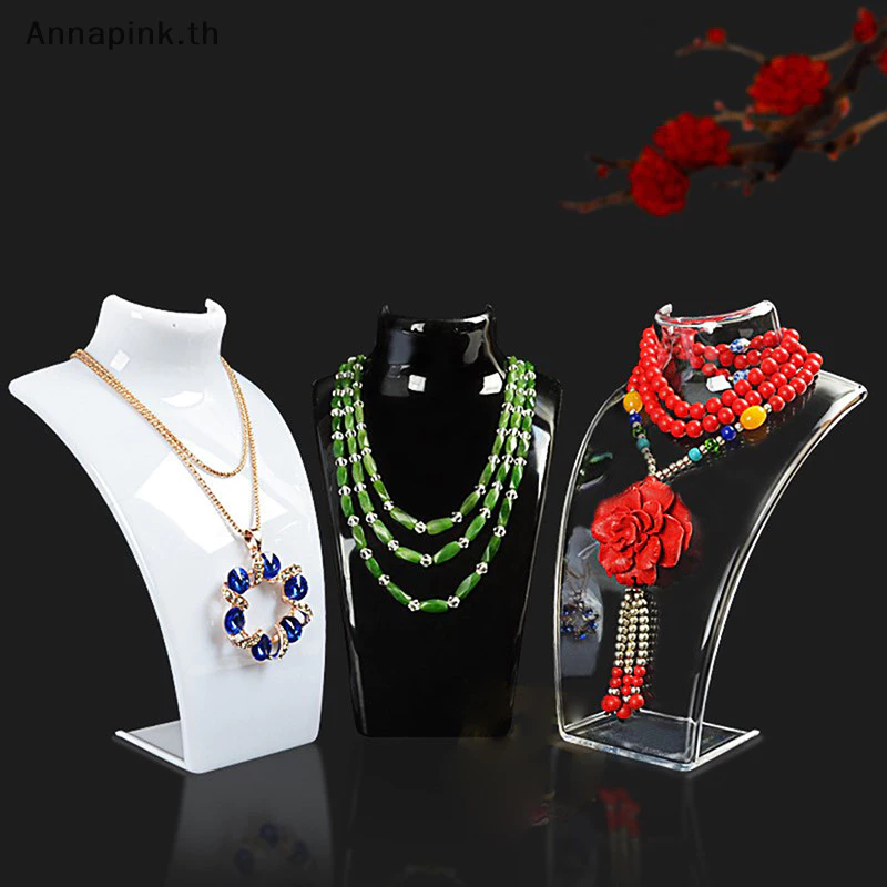 Annapink.th 4 สีอะคริลิคสร้อยคอหุ่นเครื่องประดับผู้ถือต่างหูชั้นวางจอแสดงผล EN