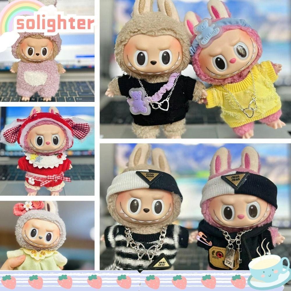Solighter ชุดเสื้อผ้าตุ๊กตา Labubu Time To Chill แฮนด์เมด ทนทาน DIY|ขายเสื้อผ้า อุปกรณ์เสริม สําหรับตุ๊กตาลาบูบู ขนาด 17 ซม.
