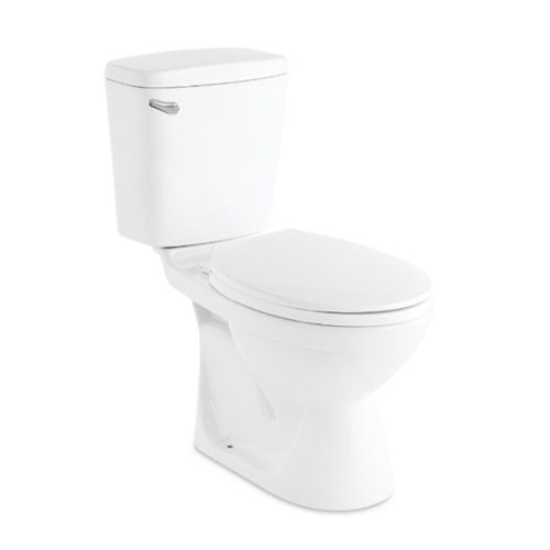 Deluxy Official Shop karat สุขภัณฑ์สองชิ้น 4.8 ลิตร พร้อมฝารองนั่งแบบกันกระแทก รุ่น เคิร์ฟ (มือบิดด้