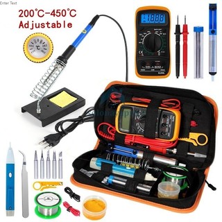 Set Solder Listrik Lengkap dengan Multimeter Iron Tool Kit 220V 60W/Solder Listrik Murah Paket Penyedot Penghisap Timah Set Kit Lengkap Komplit Station