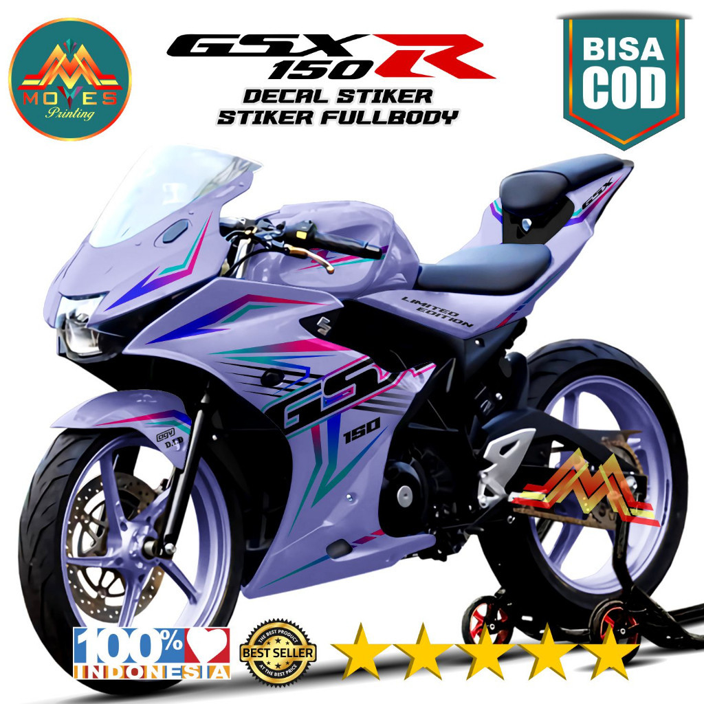 ใหม่ล่าสุด Suzuki GSX 150 R Full Body Motorcycle Decal สติกเกอร์ล่าสุด Motif GSX สติกเกอร์ GSX 150R 