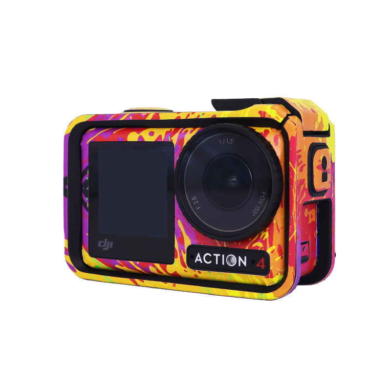 เหมาะสําหรับสติกเกอร์กล้องกีฬา DJI Action 4 รวมทุกอย่างกรอบรูปสติกเกอร์เปลี่ยนสี OSMO อุปกรณ์เสริมฟิล์ม