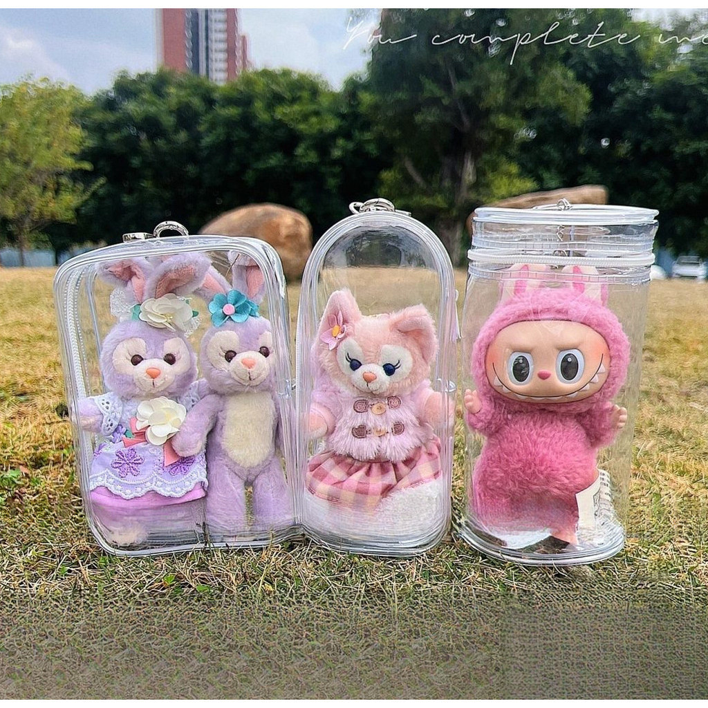 POP MART กระเป๋าตุ๊กตาผ้าฝ้าย OB11 ตุ๊กตาจัดเก็บ Outing BJD เคสป้องกันกระเป๋าจอแสดงผลแบบพกพาโปร่งใส