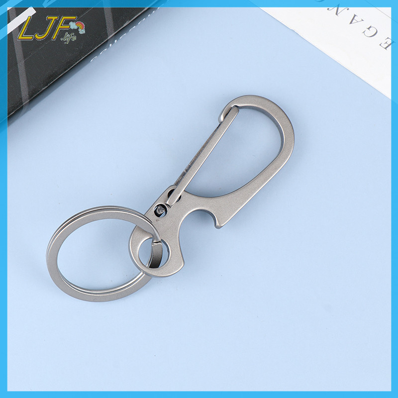 LJF 1 PC ไทเทเนียม Carabiner Multi-function พวงกุญแจ OutdoorWaist Chain แหวนหัวเข็มขัดที่เปิดขวดเบียร์เครื่องมือ TH ราคา ถูกที่สุด ดีลบีเคเค แกลเลอรีภาพที่ 9