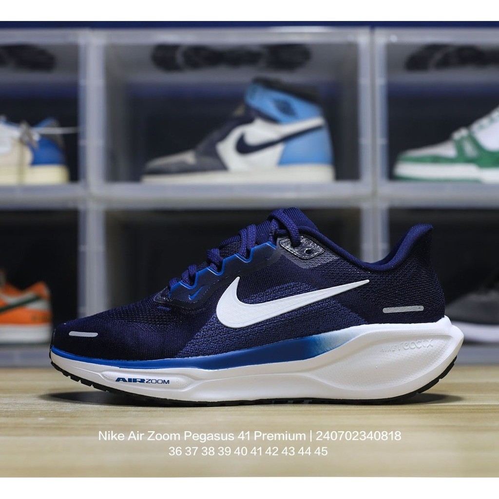 N_ike Air Zoom Pegasus 41 Premium "Triple Black" 41 Generation Super Pegasus Turbo Marathon รองเท้าผ้าใบลําลองรองเท้าวิ่งจ๊อกกิ้ง