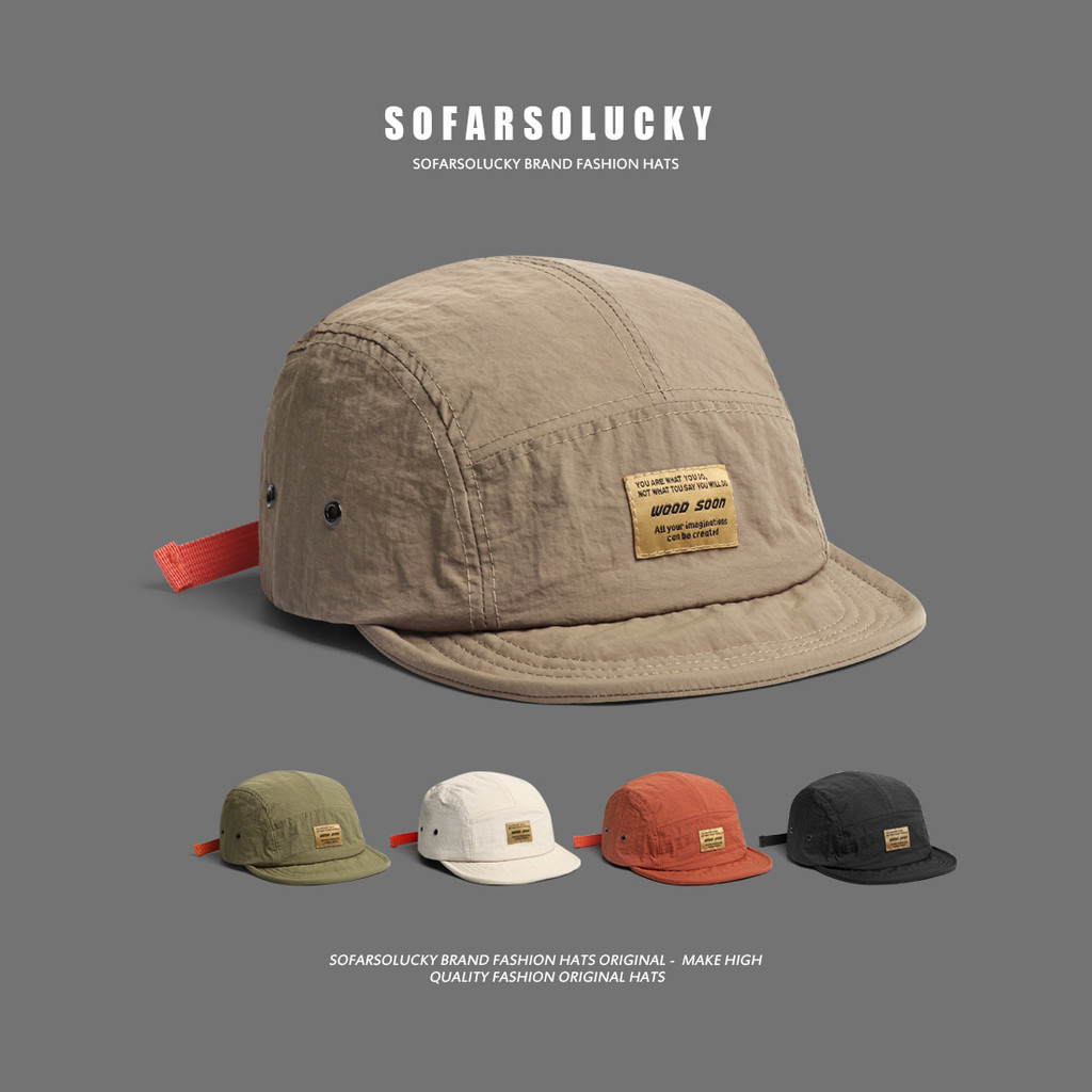สไตล์ญี่ปุ่นย้อนยุคหมวกเบสบอลสั้นผู้ชายกลางแจ้งแห้งเร็วบางสไตล์อเมริกันหมวกเครื่องมือสไตล์หมวกฮิปฮอป