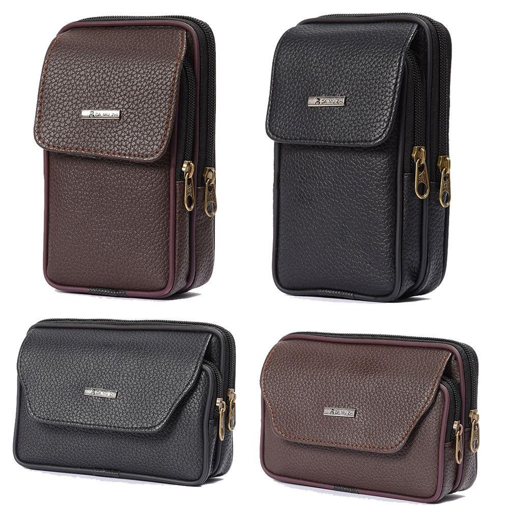 Mainaushui กระเป๋าคาดเอวผู้ชาย, Travel Sport Bum Belt Pack, กระเป๋าคาดเอวกันน้ําหนัง PU ใส่สบาย