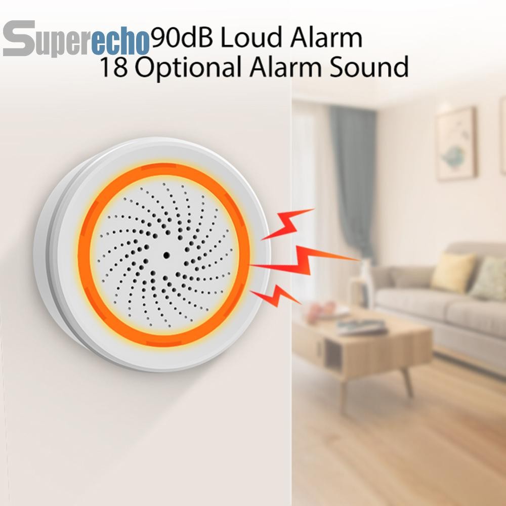 Siren Alarm Tuya Zigbee Smart Siren Alarm 90dB Home Security Protection System G [superecho.th]