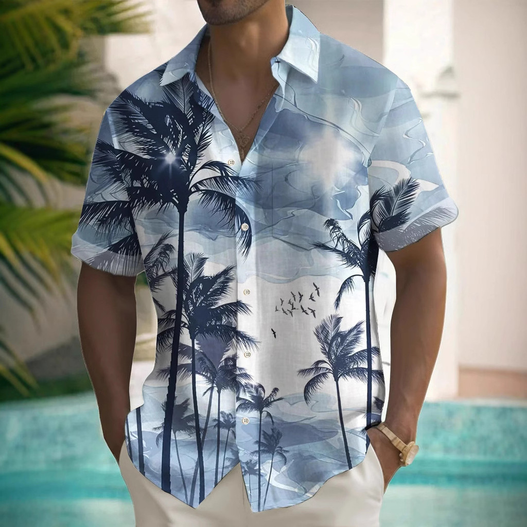 2025 Mens Fashion Leisure Hawaiian Style Digital