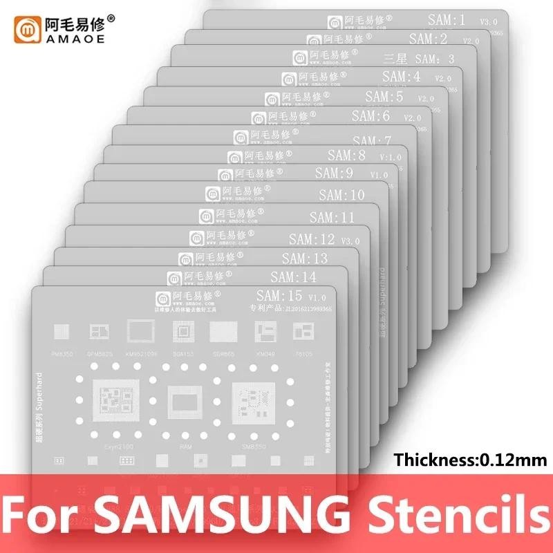 Amaoe SAM1-20 BGA Reballing Stencil สําหรับ Samsung All series A/C full range Exynos CPU POWER Charger WIFI IF RF IC ดีบุกสุทธิซ่อม