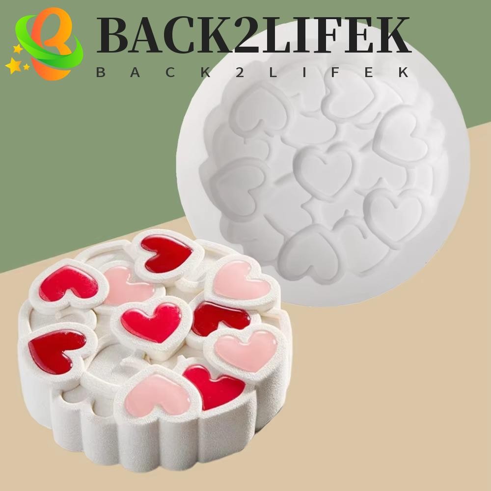 Back2lifek แม่พิมพ์ซิลิโคนหัวใจ, 6 นิ้ว Easy To Demold เค้ก Mould, อุปกรณ์ Bakeware ซิลิโคนสีขาวรอบ Pastry Baking Pan Party