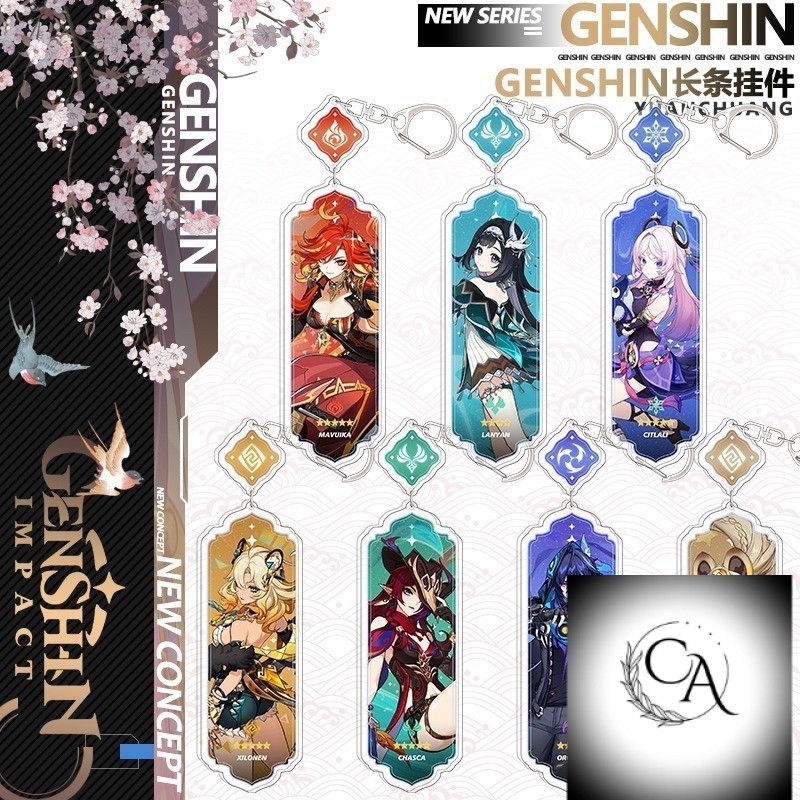 Genshin พวงกุญแจ Iansan Orron Chasca Citlali Xillene Mavika อะคริลิคจี้พวงกุญแจคอลเลกชัน Cos