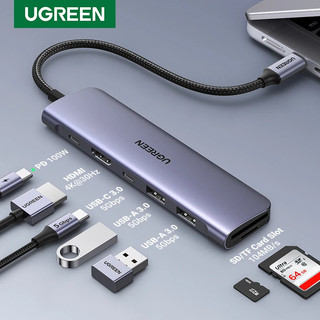 Ugreen Usb C Hub TypeC 3.1 ถึง HDMI 4K SD TF PD Usb Hubs สําหรับ Macbook M2 M1 PC อุปกรณ์เสริม