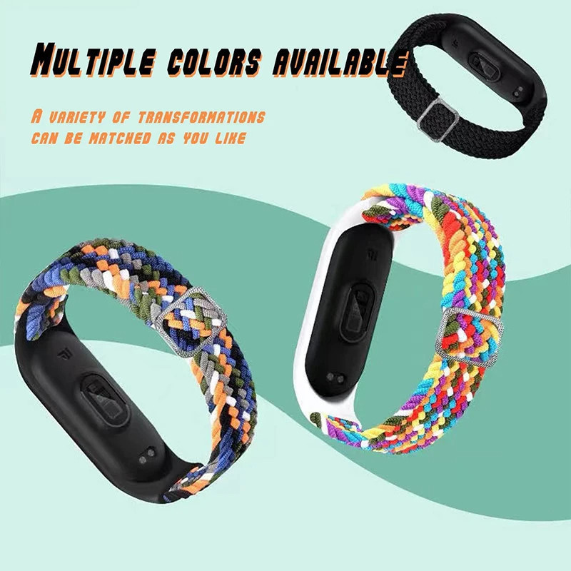 สายยางยืดไนลอนกีฬา for Mi Band 10 9 8 7 6 5 4 3 NFC สายรัดข้อมือกีฬาแฟชั่น for Xiaomi Mi Band 8 7 6 5 4 3 - รูปที่ 6