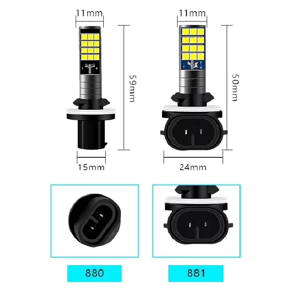 ไฟตัดหมอก  ขาว+ขาว รถมีขั้ว 881 ขั้ว 880 1 คู่ รถยนต์ มอเตอร์ไซค์ หลอดไฟ LED Car รถจักร ราคา ถูกที่สุด ดีลบีเคเค แกลเลอรีภาพที่ 4