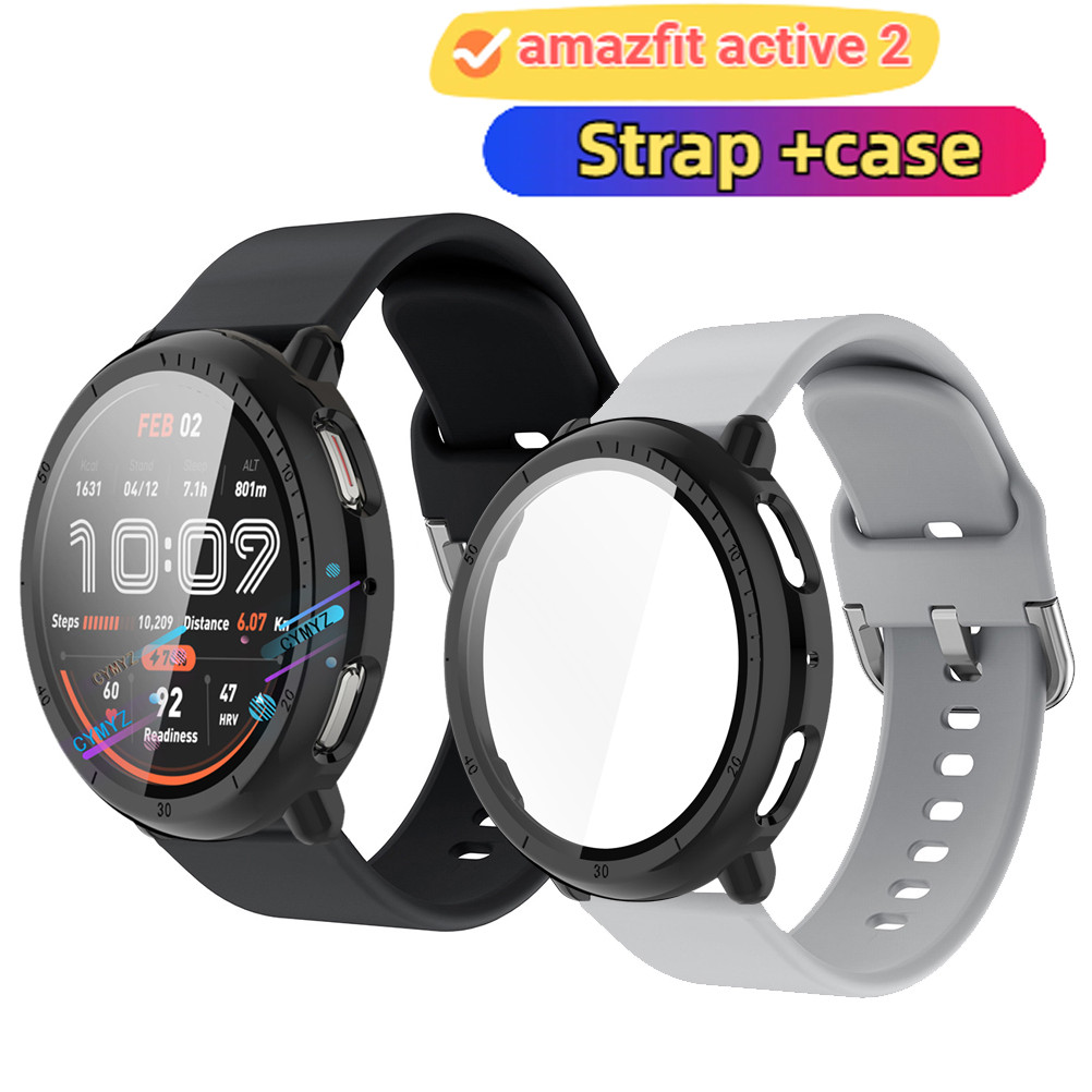 สําหรับสาย Amazfit Active 2 สายซิลิโคนสําหรับสาย Amazfit Active2 สายรัดข้อมือกีฬาสําหรับเคส Amazfit 