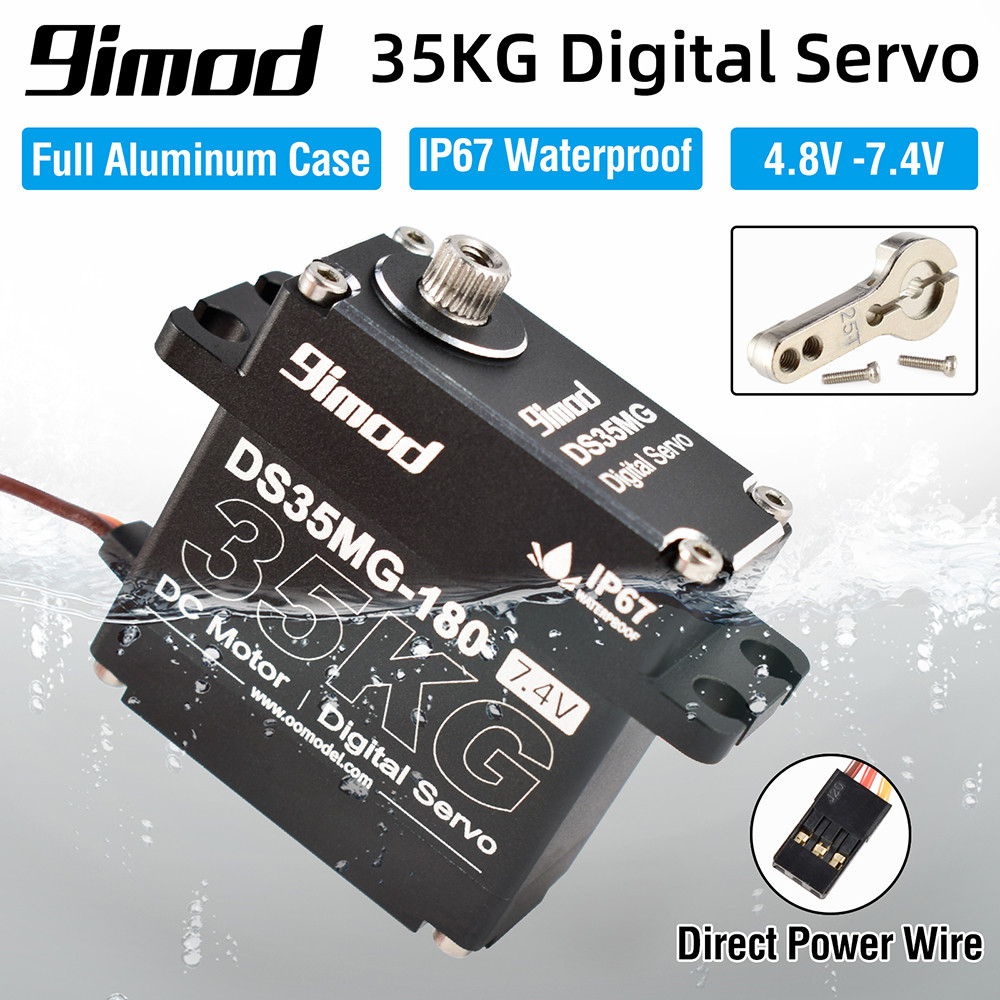 9IMOD DS35MG เซอร์โว 35kg กันน้ำ IP67 โลหะทั้งหมด แรงบิดสูง หมุน 180° สำหรับรถ Crawler 1/8 1/10