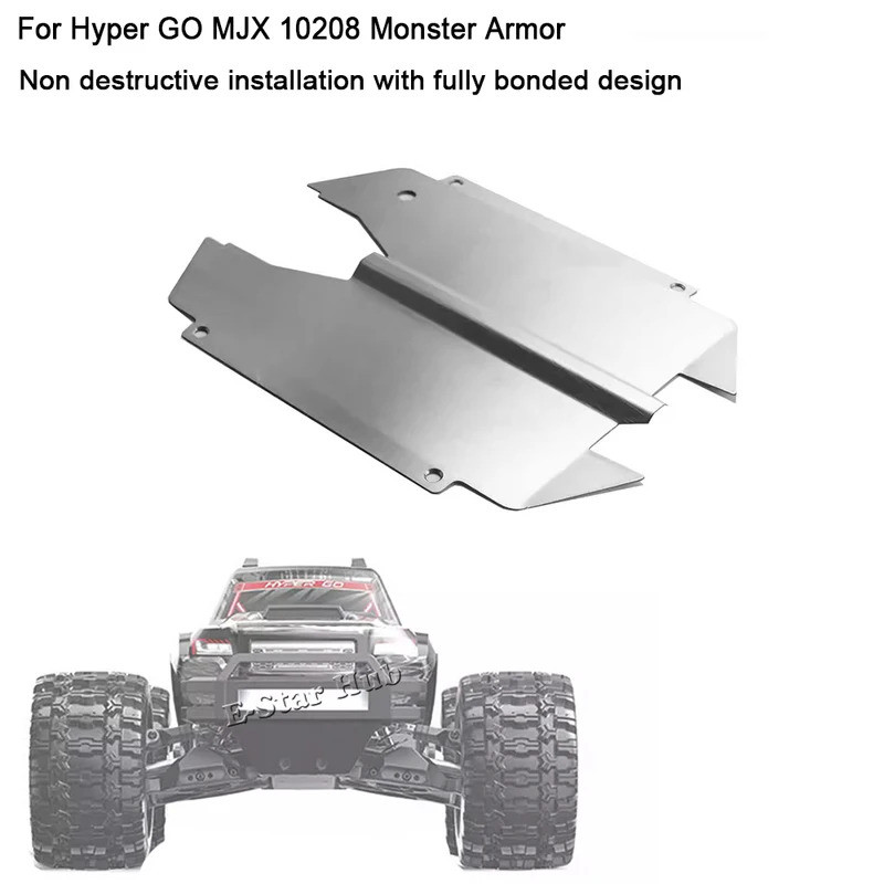 สแตนเลสแชสซีเกราะป้องกันสำหรับ Hyper Go Mjx 10208 1/10 RC รถอัพเกรดอุปกรณ์ชิ้นส่วน