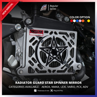 NSA RADIATOR COVER SPINNER STAR MIRROR SERIES [NMAX/AEROX V1 V2/VARIO125-150/PCX/ADV 150-160 V1 V2]